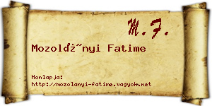 Mozolányi Fatime névjegykártya